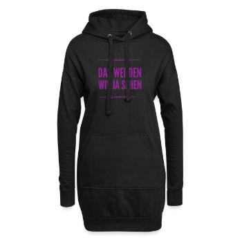 mal schauen - Hoodie-Kleid - Schwarz - Vorne