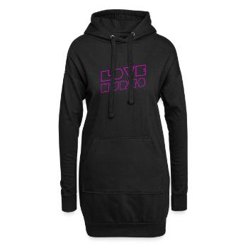 Liebe ist nicht leicht - Hoodie-Kleid - Schwarz - Vorne
