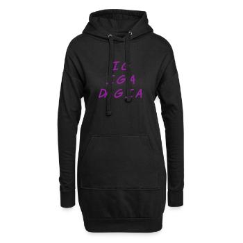 ich muss auch los - Hoodie-Kleid - Schwarz - Vorne