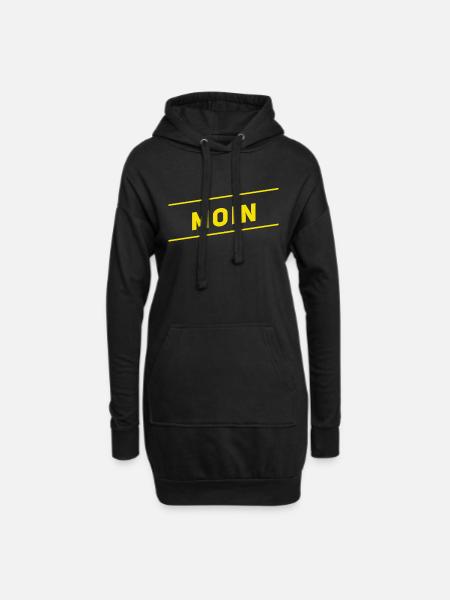 viele Grüße auf norddeutsch - Hoodie-Kleid - Schwarz