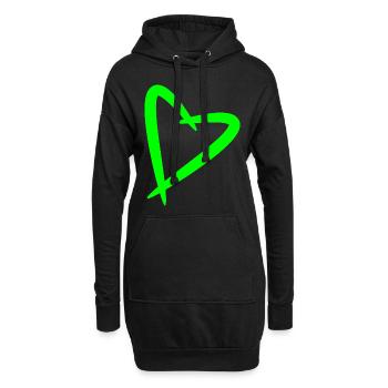Herz Liebe Design - Hoodie-Kleid - Schwarz - Vorne