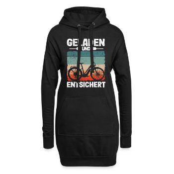 EBike Elektrofahrrad Ebike Geschenk Pedelec Lustig - Hoodie-Kleid - Schwarz - Vorne