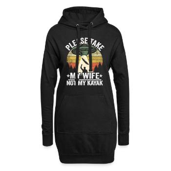 Kanu Vatertag Kajak Kanufahrer Paddeln Papa - Sweat-shirt à capuche long Femme - noir - Devant