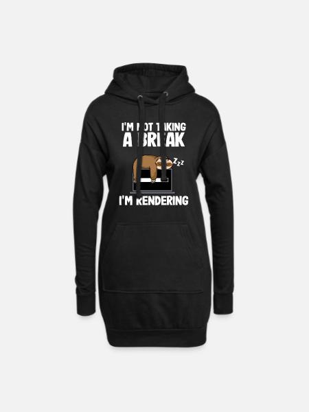 Video Bearbeitung Faultier Cutter Filmemacher - Hoodie-Kleid - Schwarz