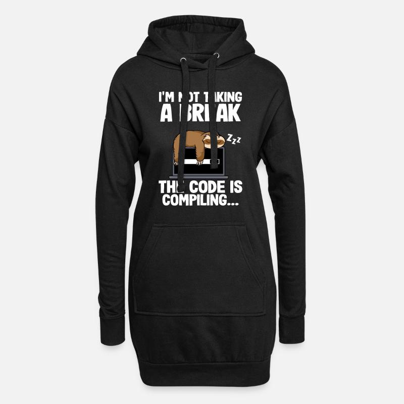 Programmierer Faultier Informatiker Nerd Coder Bug - Hoodie-Kleid - Schwarz