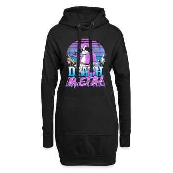 Retrowave Retro Faultier 90s Vintage Death Metal - Hoodie-Kleid - Schwarz - Vorne