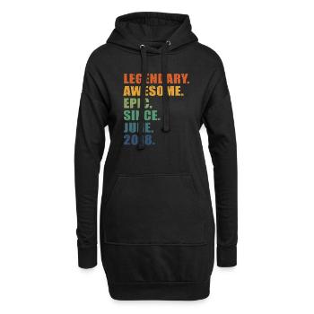 5. Geburtstag, Juni 2018, 5-jähriges Jubiläum - Hoodie-Kleid - Schwarz - Vorne