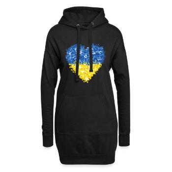 Ukraine Flag Heart Résumé - Sweat-shirt à capuche long Femme - noir - Devant