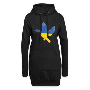 Ukraine Flagge Friedenssymbol - Flagge der Ukraine - Hoodie-Kleid - Schwarz - Vorne