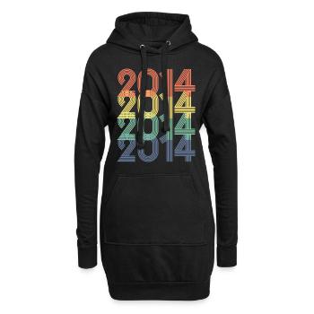 Cool Retro 2014, 9 Jahre alt, Kinder zum 9. Geburtstag - Hoodie-Kleid - Schwarz - Vorne