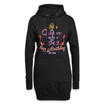 Eine Königin wurde 1948 geboren - 74 Jahre alter Geburtstag - Hoodie-Kleid - Schwarz - Vorne