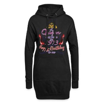 Une reine est née en 1973 - 50 ans anniversaire - Sweat-shirt à capuche long Femme - noir - Devant