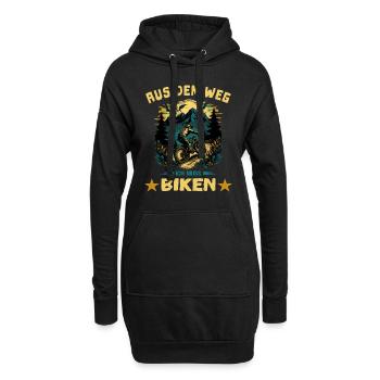Aus dem Weg - ich muss Biken Fahrrad fahren Spruch - Hoodie-Kleid - Schwarz - Vorne