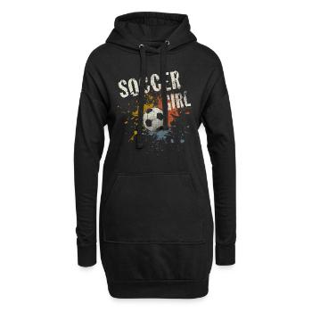 Football filles - Sweat-shirt à capuche long Femme - noir - Devant
