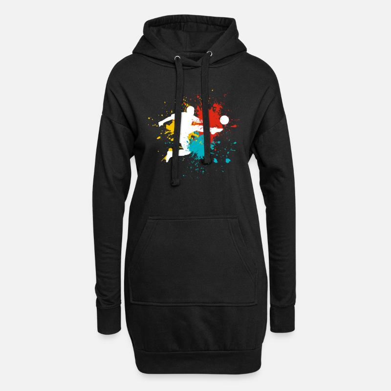 Fußball - Hoodie-Kleid - Schwarz