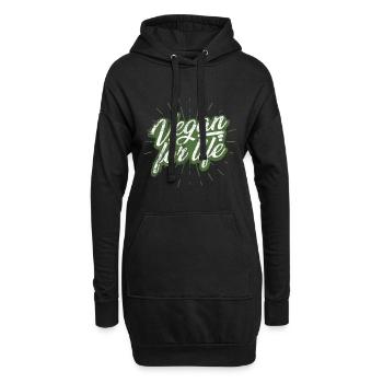 Vegan Veganer - Hoodie-Kleid - Schwarz - Vorne