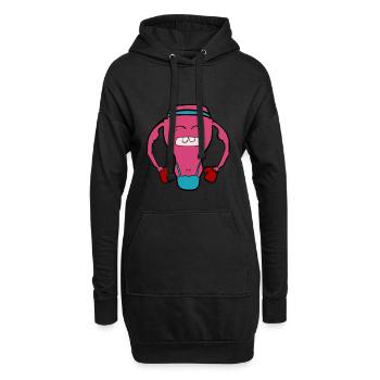 Féminisme utérus féministe - Sweat-shirt à capuche long Femme - noir - Devant
