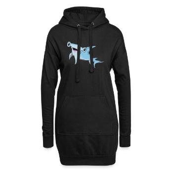 Hammerhai Hai - Hoodie-Kleid - Schwarz - Vorne