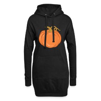 Kürbis - Hoodie-Kleid - Schwarz - Vorne