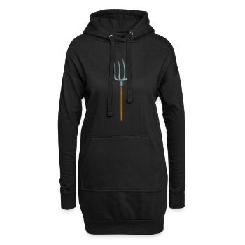 Fermier Pitchfork - Sweat-shirt à capuche long Femme - noir - Devant