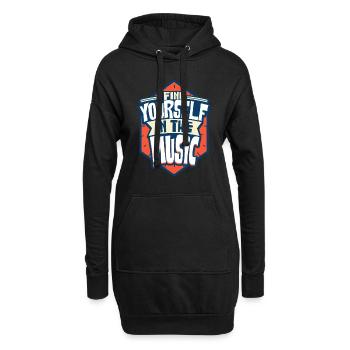 Musique - Sweat-shirt à capuche long Femme - noir - Devant