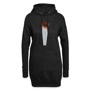 Scie Artisans Outil - Sweat-shirt à capuche long Femme - noir - Devant
