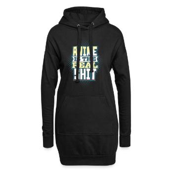 Anime - Hoodie-Kleid - Schwarz - Vorne