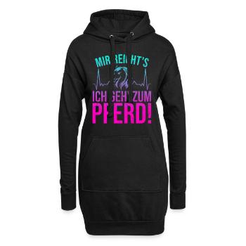 Mir reichts ich geh zum Pferd reiten pferde pferd - Hoodie-Kleid - Schwarz - Vorne