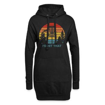 I’D Hit That Rétro Disc Golf Discgolfer Frisbee - Sweat-shirt à capuche long Femme - noir - Devant