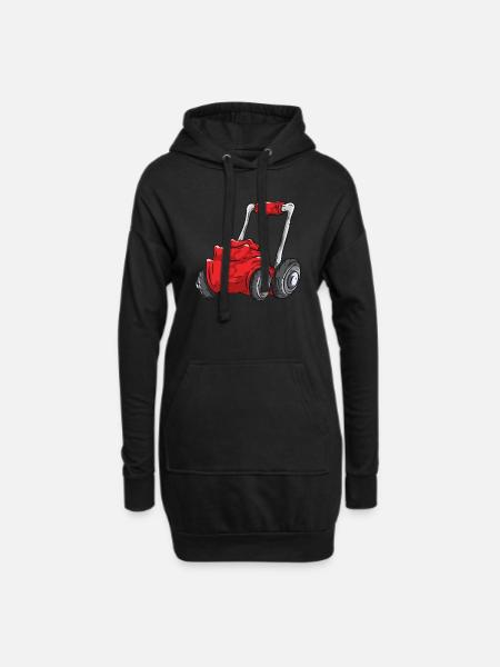 Rasenmäher - Hoodie-Kleid - Schwarz