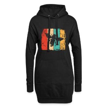 Biene retro - Hoodie-Kleid - Schwarz - Vorne