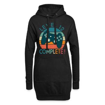 Level 12 cadeau geek anniversaire 12 ans gamer - Sweat-shirt à capuche long Femme - noir - Devant