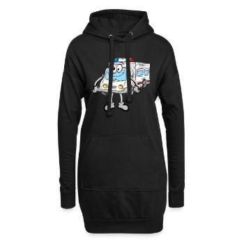 Krankenwagen Rettungsdienst - Hoodie-Kleid - Schwarz - Vorne