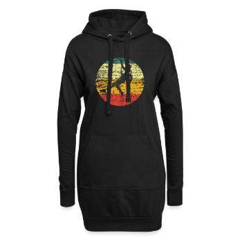 Klettern Kletterer retro - Hoodie-Kleid - Schwarz - Vorne