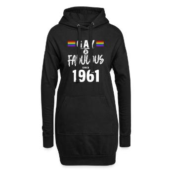 1961 Gay LGBT Gay Pride - Sweat-shirt à capuche long Femme - noir - Devant