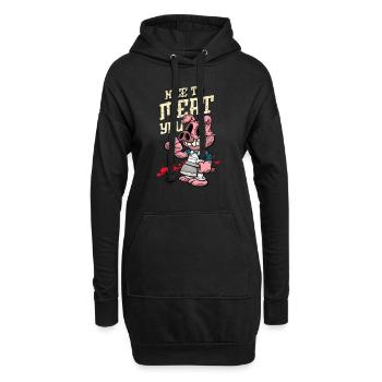 Halloween porc boucher costume d’horreur butcher - Sweat-shirt à capuche long Femme - noir - Devant