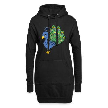 paon - Sweat-shirt à capuche long Femme - noir - Devant