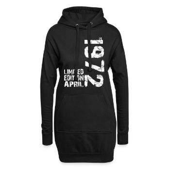 1972 April Geburtstag T-Shirt Retro - Hoodie-Kleid - Schwarz - Vorne