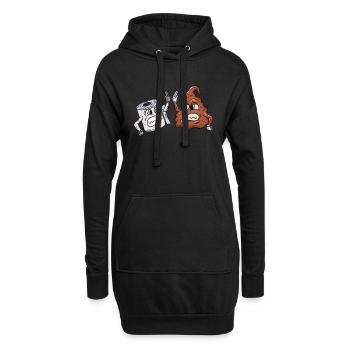 Papier toilette - Sweat-shirt à capuche long Femme - noir - Devant