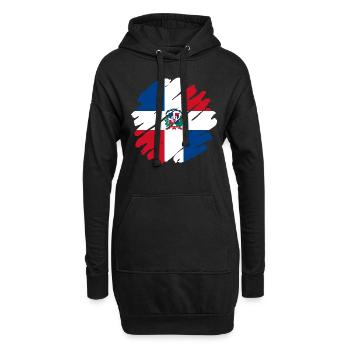 République dominicaine Drapeau Dom Rep Flag Trip - Sweat-shirt à capuche long Femme - noir - Devant