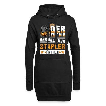 Der Tut Nix Der Will Nur Stapler Fahren Logistiker - Hoodie-Kleid - Schwarz - Vorne