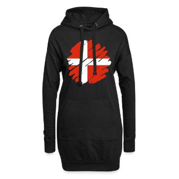 Danemark Drapeau Scandinavie Drapeau danois Voyage - Sweat-shirt à capuche long Femme - noir - Devant