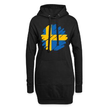 Suède Drapeau Scandinavie Drapeau suédois - Sweat-shirt à capuche long Femme - noir - Devant