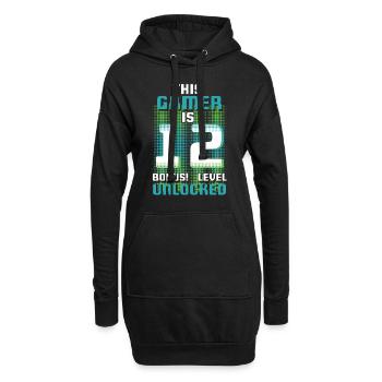 This Gamer Is Video Game Lover Gamer Age 12 - Hoodie-Kleid - Schwarz - Vorne