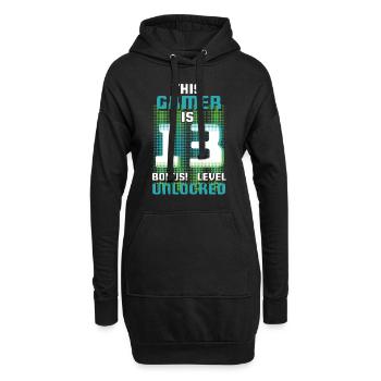 This Gamer Is Video Game Lover Gamer Age 13 - Hoodie-Kleid - Schwarz - Vorne