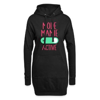 Mode Mamie Activé Idée Cadeau Annonce Grossesse - Sweat-shirt à capuche long Femme - noir - Devant