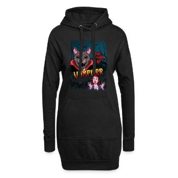 Cute Cat Vampire Horror Scary Halloween - Hoodie-Kleid - Schwarz - Vorne