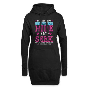 Valentins Tag Beziehung Liebes Spruch - Hoodie-Kleid - Schwarz - Vorne