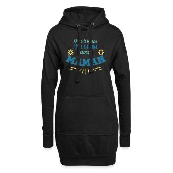 J'ai Bêtise Avec Maman Cadeau Fête Des Mères - Sweat-shirt à capuche long Femme - noir - Devant