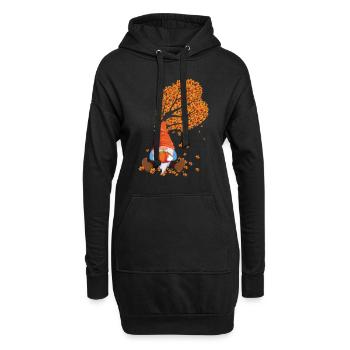 Gnomes de citrouille Automne Thanksgiving Saison Automne - Sweat-shirt à capuche long Femme - noir - Devant